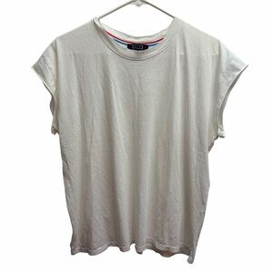 AYR Pima Cotton White Relaxed Cap Sleeve Tee